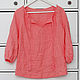 Order Coral boho blouse made of 100% linen. etnoart. Livemaster. . Blouses Фото №3