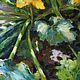 Village mosaic. Zucchini. Oil painting 35h40 cm. Pictures. Tatiana Chepkasova. My Livemaster. Фото №5