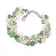 Bracelet stones rose quartz and green aventurine, Bead bracelet, Moscow,  Фото №1