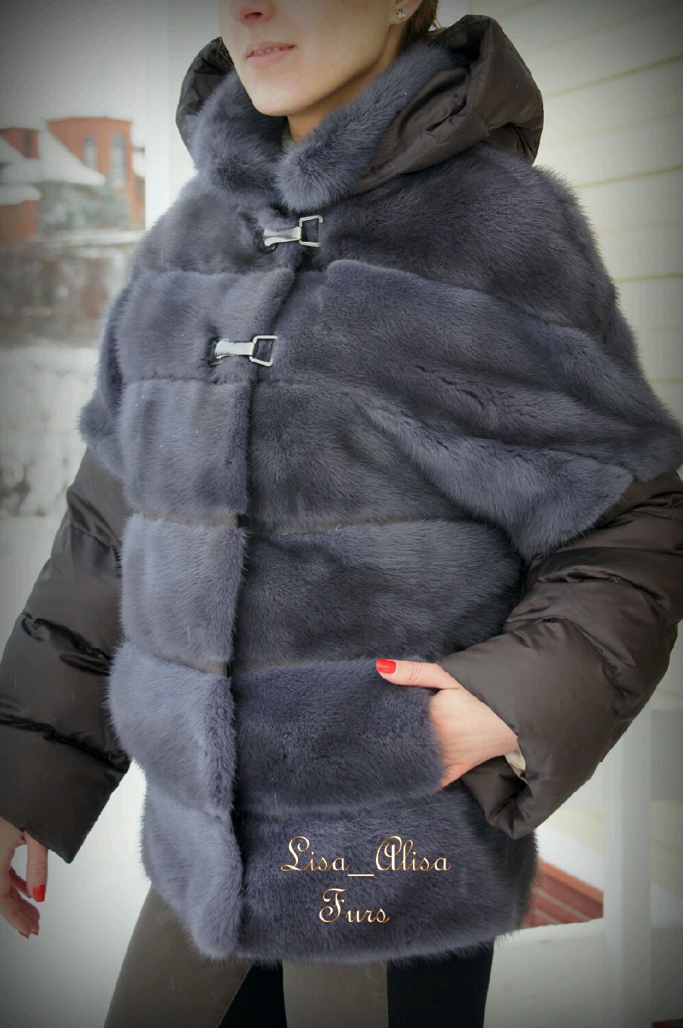 Куртка Adamo с норковыми рукавами