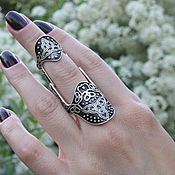 Украшения handmade. Livemaster - original item Ethno motifs ring with blackening in 925 sterling silver GA0002. Handmade.