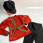 Русский стиль handmade. Livemaster - original item Russian folk costume for a boy kosovorotka belt cap trousers. Handmade.