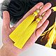 Sun's rays yellow solar lemon silk cubic Zirconia brush earrings. Tassel earrings. GolDFenix. Online shopping on My Livemaster.  Фото №2