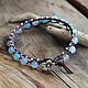 Order Double bracelet with blue agate and silver beads. JewelleryLove. Livemaster. . Bead bracelet Фото №3