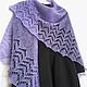 Knitted shawl made of mohair, Down shawl with openwork lilac knitting needles, Shawls, Kazan,  Фото №1