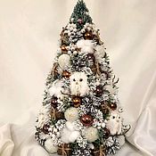 Новогодняя настольная ёлочка со снеговиками "В гостях у сказки"