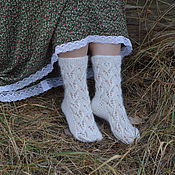 Аксессуары handmade. Livemaster - original item Socks: Action! Openwork downy socks for women. Handmade.