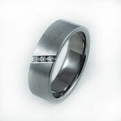 Украшения handmade. Livemaster - original item Titanium ring with diamonds. Handmade.