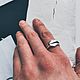 Серебряное кольцо-печатка Контрасты 2. Кольцо-печатка. ОКО JEWELRY/Серебро Татьяны Щаповой. Интернет-магазин Ярмарка Мастеров.  Фото №2
