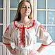 Russian linen dress with embroidery 'Yaroslav' (MIDI), Folk dresses, Anapa,  Фото №1