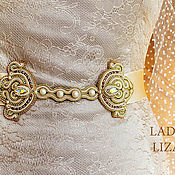 Аксессуары handmade. Livemaster - original item Wedding belt Vanilla. belt beaded. Beaded elastic belt. Handmade.