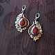 earrings with carnelian, Earrings, Ekaterinburg,  Фото №1