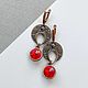 Ethnic Swarovski red earrings. Earrings. DiliZ Handmade. Online shopping on My Livemaster.  Фото №2