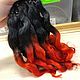 Hair for dolls is natural (Ombre Black/Red). Doll hair. Hair and everything for dolls. My Livemaster. Фото №6