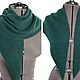 Косынка - бактус "Soft emerald" кашемир-меринос. Шарфы. Юлиана. Интернет-магазин Ярмарка Мастеров.  Фото №2