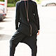 Women's casual suit, Black tracksuit, Pants, trousers, turtleneck
