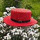 Летняя шляпа канотье «Red hat», Шляпы, Москва,  Фото №1