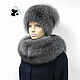 Order Fur collar Snood fur silver Fox breed Blue frost No. №4. Mishan (mishan). Livemaster. . Collars Фото №3
