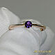 Ring 'Light style' gold 9K (375 proof), amethyst. VIDEO. Rings. MaksimJewelryStudio. Online shopping on My Livemaster.  Фото №2