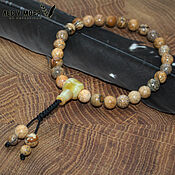 Фен-шуй и эзотерика handmade. Livemaster - original item Rosary of landscape jasper, agate and calcite, 27 beads. Handmade.