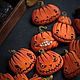 Хищная тыкво-брошка на Halloween. Брошь-булавка. Secret Jar. Интернет-магазин Ярмарка Мастеров.  Фото №2