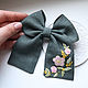 Order Bow, linen - embroidery Flowers. annetka-ann (annetka-ann). Livemaster. . Hairpins Фото №3