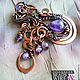Заказать Брошь. Аметист. Медь. Яна Кригер|Jana Kriger Beads & Wire. Ярмарка Мастеров. . Брошь-булавка Фото №3