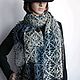 Шарф, палантин "Петербургские тайны" (серый, голубой). Шарфы. IRINA GRUDKINA Handmade Knitwear. Ярмарка Мастеров.  Фото №10