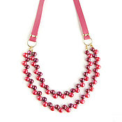 Украшения handmade. Livemaster - original item Natural Pearl Necklace, Bright Pink Pearl Necklace. Handmade.