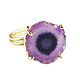 Order Lilac ring with quartz 'Flower' purple flower ring. Irina Moro. Livemaster. . Rings Фото №3