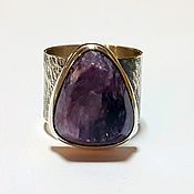 Серебряное кольцо с опалом и рубином