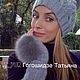 Комплект шапка и митенки с мехом. Комплекты головных уборов. Татьяна Гогошидзе (tf_fur_workshop). Интернет-магазин Ярмарка Мастеров.  Фото №2