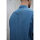 Рубашка унисекс из вареной крапивы Рами Ramie Draftsman Shirt Blue. Рубашки мужские. VÄN Studio. Ярмарка Мастеров.  Фото №6