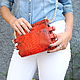 Red Shiny Python leather handbag, Classic Bag, Moscow,  Фото №1