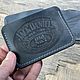 Картхолдер Indian Honda Jack Daniels из кожи серый. Картхолдер. Iron Arm Leatherworks (Екатерина). Интернет-магазин Ярмарка Мастеров.  Фото №2