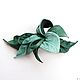 Flower brooch made of Mint leather mint emerald with loops. Brooches. De-Si-Re. My Livemaster. Фото №4