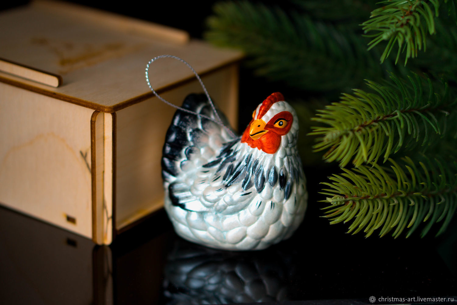 Christmas tree toy Christmas porcelain Christmas tree toy chicken Ryaba, Christmas decorations, Moscow,  Фото №1