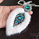 Pendant made of mink fur and Swarovski crystals, pendant, with pendant made of fur, Pendants, Bratsk,  Фото №1