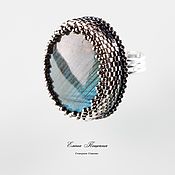 Украшения handmade. Livemaster - original item Sea Wave Turquoise Ring Northern Lights with Labrador Stone. Handmade.