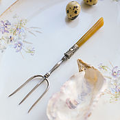 Посуда ручной работы. Ярмарка Мастеров - ручная работа Antique silver-plated serving fork bone England. Handmade.
