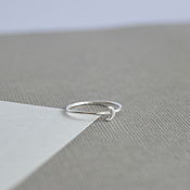 Украшения handmade. Livemaster - original item Thin ring in a Month. Ring on the second phalanx or little finger. Handmade.