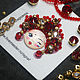 A set for a brooch with cubic zirconia Girl in a red kokoshnik with a template. Embroidery kits. agraf. Online shopping on My Livemaster.  Фото №2