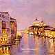 Oil painting on canvas. Golden Lights of Venice. Italy, Pictures, Moscow,  Фото №1