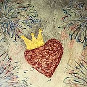Картины и панно handmade. Livemaster - original item Painting heart in the crown 