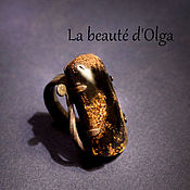 BALTEA - Кованый медный браслет с янтарем