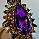 Кольцо с аметистом, турмалином натуральным. 4,0х3,0 см.18,5 р. серебро. Кольца. Маленькая радость.. Ярмарка Мастеров.  Фото №5