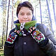 Knitted mittens and snood with embroidery, Mitts, Segezha,  Фото №1