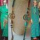 Заказать Цепь в стиле GUCCI Мятный и Беж в Золоте. Длинная Цепь в стиле Гуччи. ТКАНИ 'Дамское Счастье'. Ярмарка Мастеров. . Цепочка Фото №3