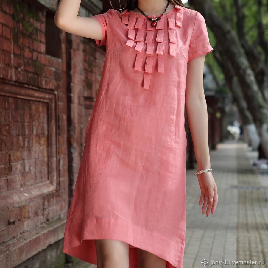 Красное платье лен. Дизайнерское льняное платье. Розовое льняное платье. Необычные платья из льна. Красное льняное платье.