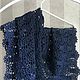 Темно-синяя шаль. Шали. Sakura knitwear. Интернет-магазин Ярмарка Мастеров.  Фото №2